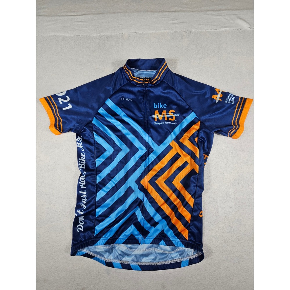 Primal Bike MS Deception Pass Classic Cycling Jersey Blue Orange Mens XL